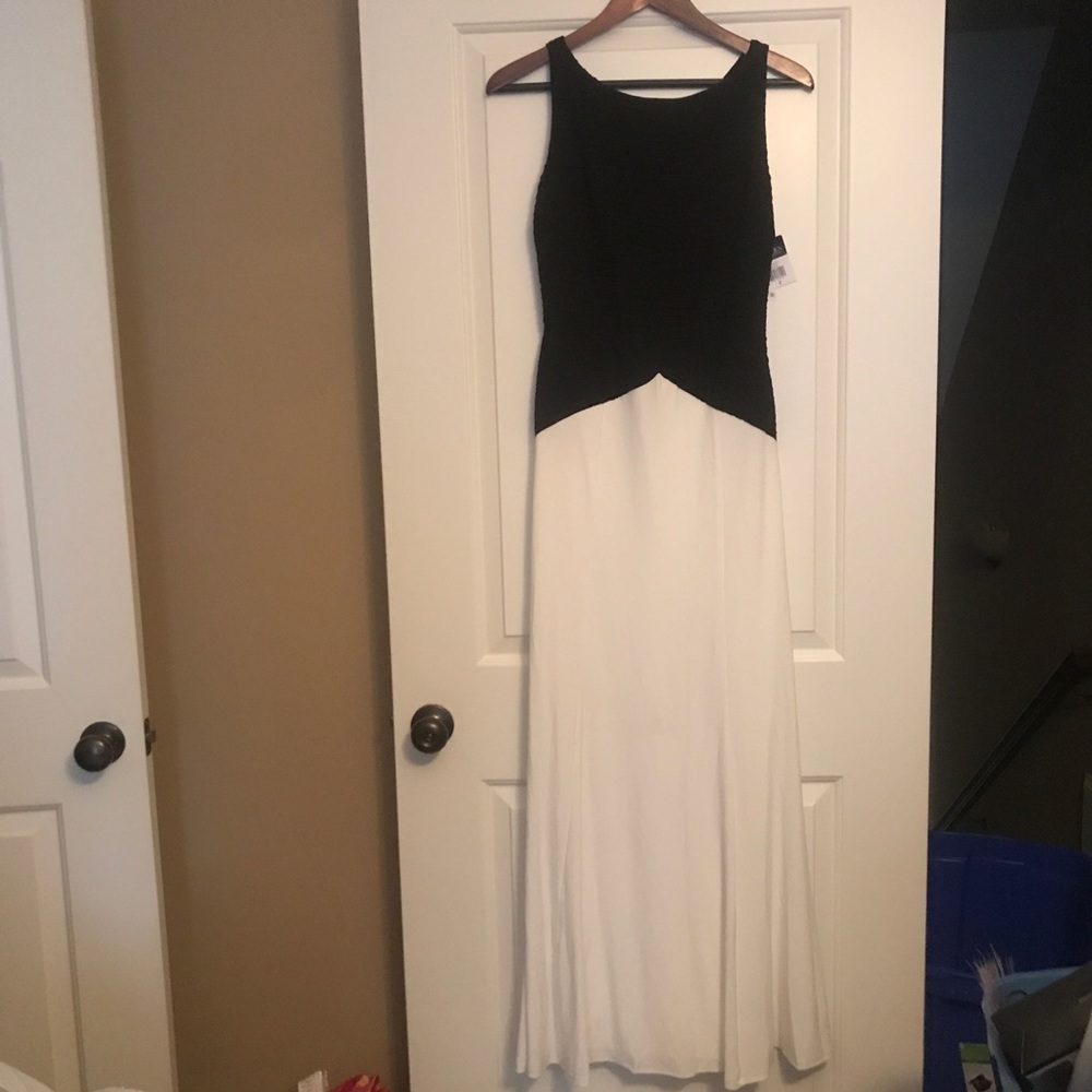 SoldRalph Lauren Black White Cocktail Dress Maxi Gown